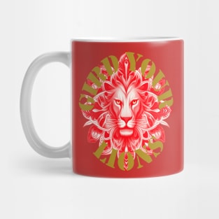 Gird Your Lions England Motivational Idiom Red Mug